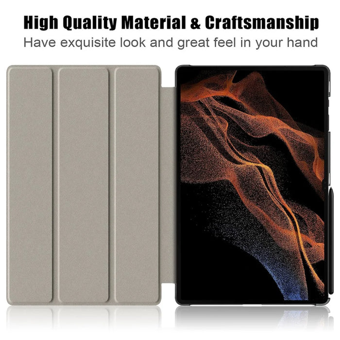 Tablet Leather Case for Samsung Galaxy Tab S10 Ultra Wi-Fi SM-X920 SM-X926B / Tab S9 Ultra SM-X910 M-X916B SM-X918 , Tri-Fold Stand Pattern Printed Cover - Graffiti - 2