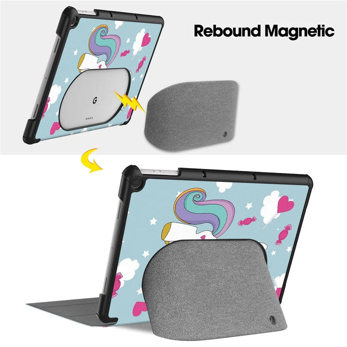 Trifold Stand PU Leather Case for Google Pixel Tablet , Pattern Printing Protective Tablet Cover - Horse - 3