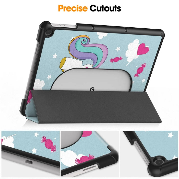 Trifold Stand PU Leather Case for Google Pixel Tablet , Pattern Printing Protective Tablet Cover - Horse - 6