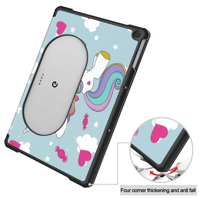 Trifold Stand PU Leather Case for Google Pixel Tablet , Pattern Printing Protective Tablet Cover - Horse - 7