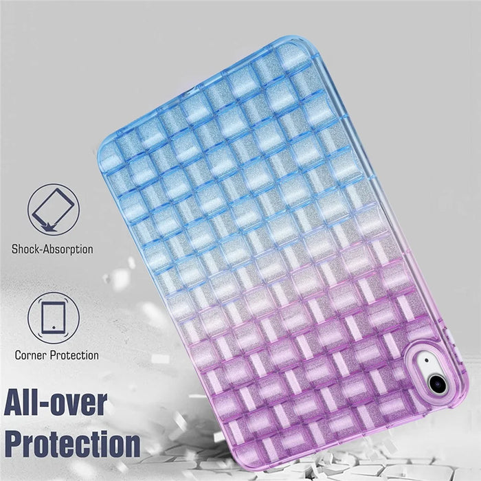 For iPad (2025) / 10.9 (2022) Shockproof TPU Case Braided Gradient Glitter Anti-Drop Tablet Protector - Purple / Blue - 3