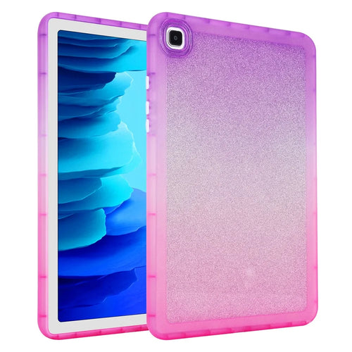 For Samsung Galaxy Tab A7 10.4 (2020) / (2022) T500 / T505 Shockproof Case Gradient Glitter Anti-Drop TPU Tablet Cover - Purple / Pink - 1