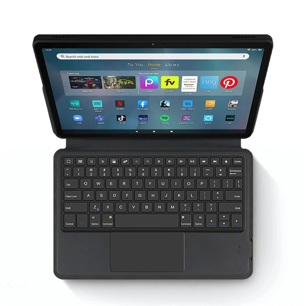 For Amazon Fire Max 11 Leather Case + Touchpad Bluetooth-compatible Keyboard with Backlit - 2