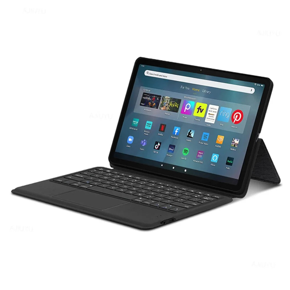 For Amazon Fire Max 11 Leather Case + Touchpad Bluetooth-compatible Keyboard with Backlit - 3