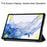 For Samsung Galaxy Tab S10 FE / S9 FE / S9 Tri-Fold Stand Folio Case PU Leather Auto Wake / Sleep Tablet Cover - Black - 3