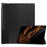 For Samsung Galaxy Tab S9 Ultra Tablet Case PU Leather Tri-fold Stand Smart Cover - Black - 1