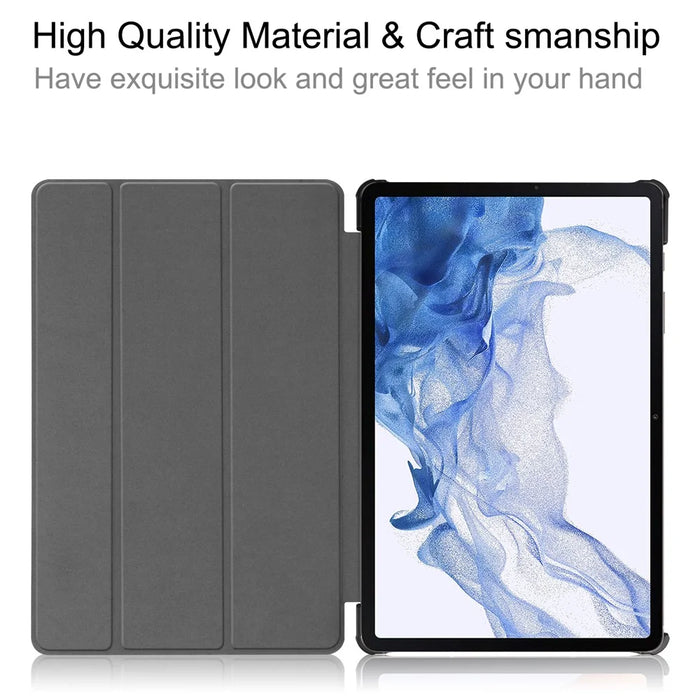For Samsung Galaxy Tab S9 PU Leather Tablet Case Pattern Printing Trifold Stand Smart Auto Sleep / Wake Cover - Don't Touch Me - 2