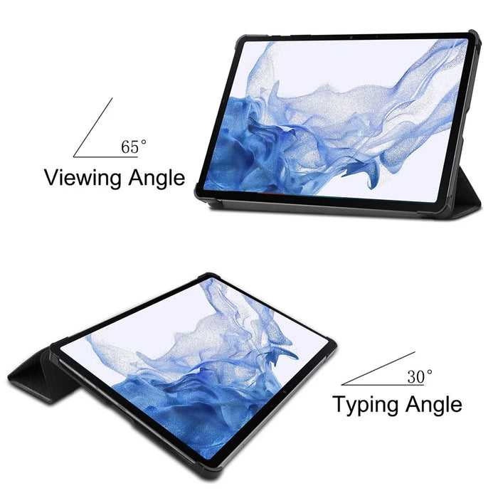 For Samsung Galaxy Tab S9 PU Leather Tablet Case Pattern Printing Trifold Stand Smart Auto Sleep / Wake Cover - Don't Touch Me - 6