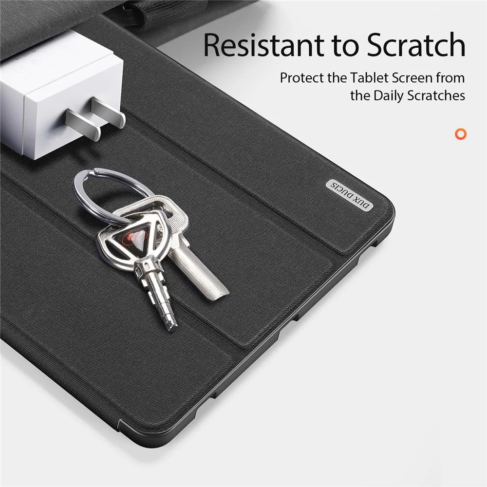 DUX DUCIS Domo Series for Samsung Galaxy Tab S9+ Tablet Case PU Leather Tri-Fold Stand Folio Cover - Black - 5
