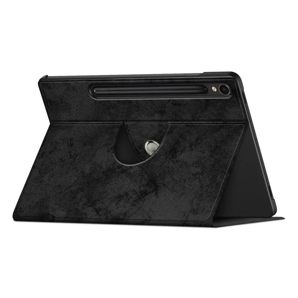 Rotary Stand Cover for Samsung Galaxy Tab S10 FE / S9 FE / S9 SM-X710 SM-X716B SM-X718U PU Leather Smart Tablet Case - Black - 4