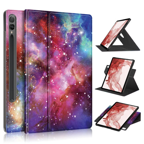 Rotating Tablet Case for Samsung Galaxy Tab S10+ Wi-Fi SM-X820 SM-X826B / Tab S9+ SM-X810 (Wi-Fi), SM-X816B (5G Global), SM-X818U (5G US) PU Leather Pattern Printing Stand Cover - Galaxy - 1