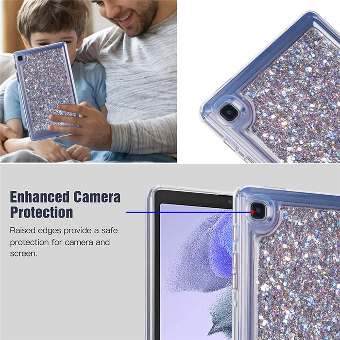 For Samsung Galaxy Tab A7 Lite 8.7-inch T225 / T220 Anti-drop Protective Tablet Case Glitter TPU + PC Cover - Style A - 5