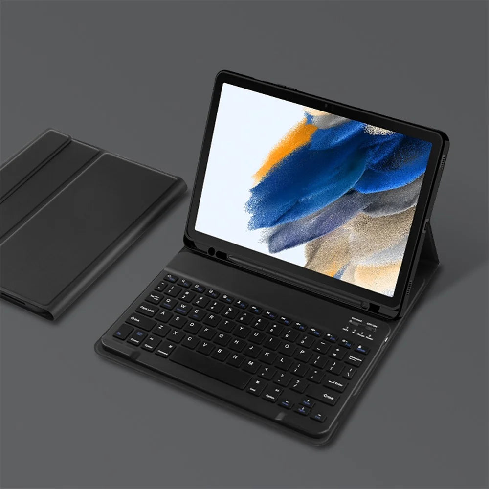 For Samsung Galaxy Tab A8 10.5 (2021) Leather Stand Tablet Case with Detachable Magnetic Wireless Keyboard (Without Touchpad) - 4