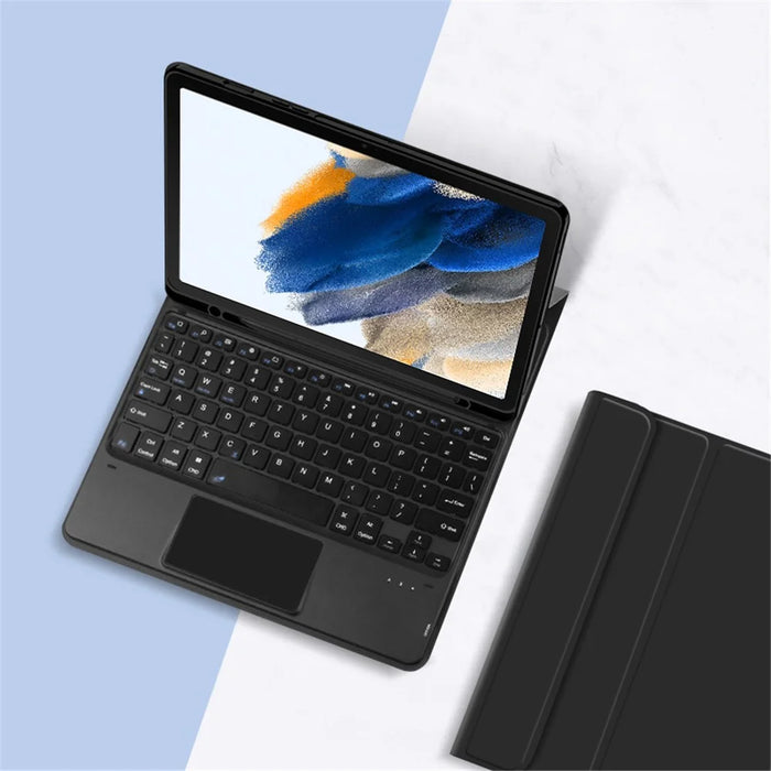 For Samsung Galaxy Tab A8 10.5 (2021) Bluetooth-compatible Keyboard + Detachable PU Leather Case with Pen Slot and Touchpad - 4