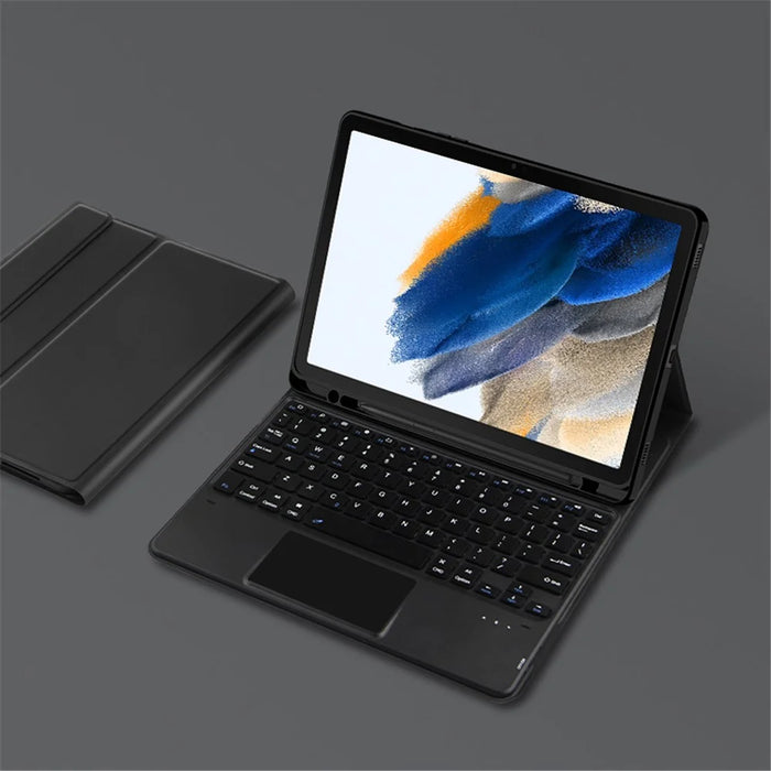 For Samsung Galaxy Tab A8 10.5 (2021) Bluetooth-compatible Keyboard + Detachable PU Leather Case with Pen Slot and Touchpad - 5