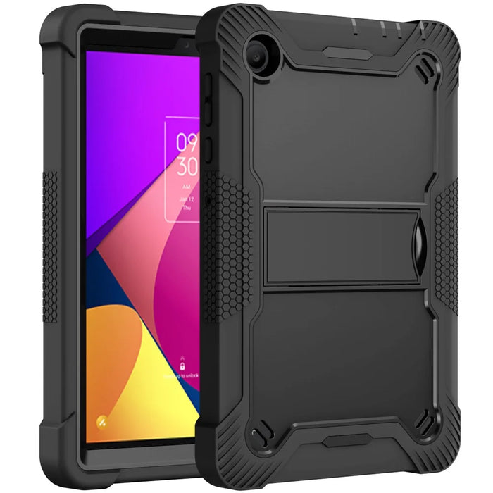 Kickstand Case for TCL Tab 8 LE 9137W / 9132W , Silicone + PC Drop-proof Tablet Cover - Black - 2