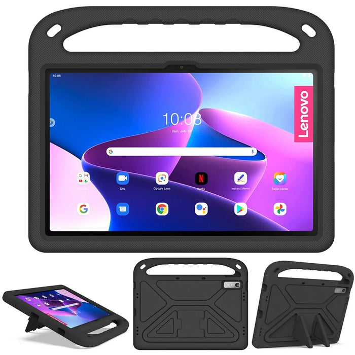 For Lenovo Tab P11 Gen 2 Hand Grip EVA Tablet Case Kickstand Shockproof Tablet Cover - Black - 3