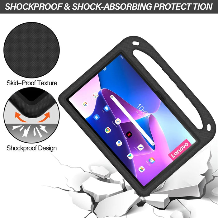 For Lenovo Tab P11 Gen 2 Hand Grip EVA Tablet Case Kickstand Shockproof Tablet Cover - Black - 4