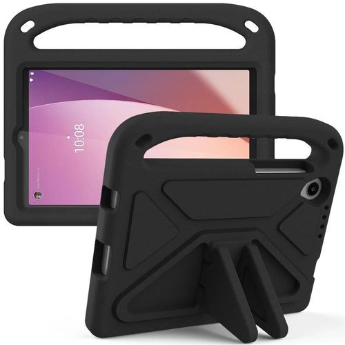 For Lenovo Tab M8 (4th Gen) 2024 TB-301XU / M8 (4th Gen) 2023 TB-300FU Hand Grip EVA Tablet Case Foldable Kickstand Tablet Cover - Black - 1