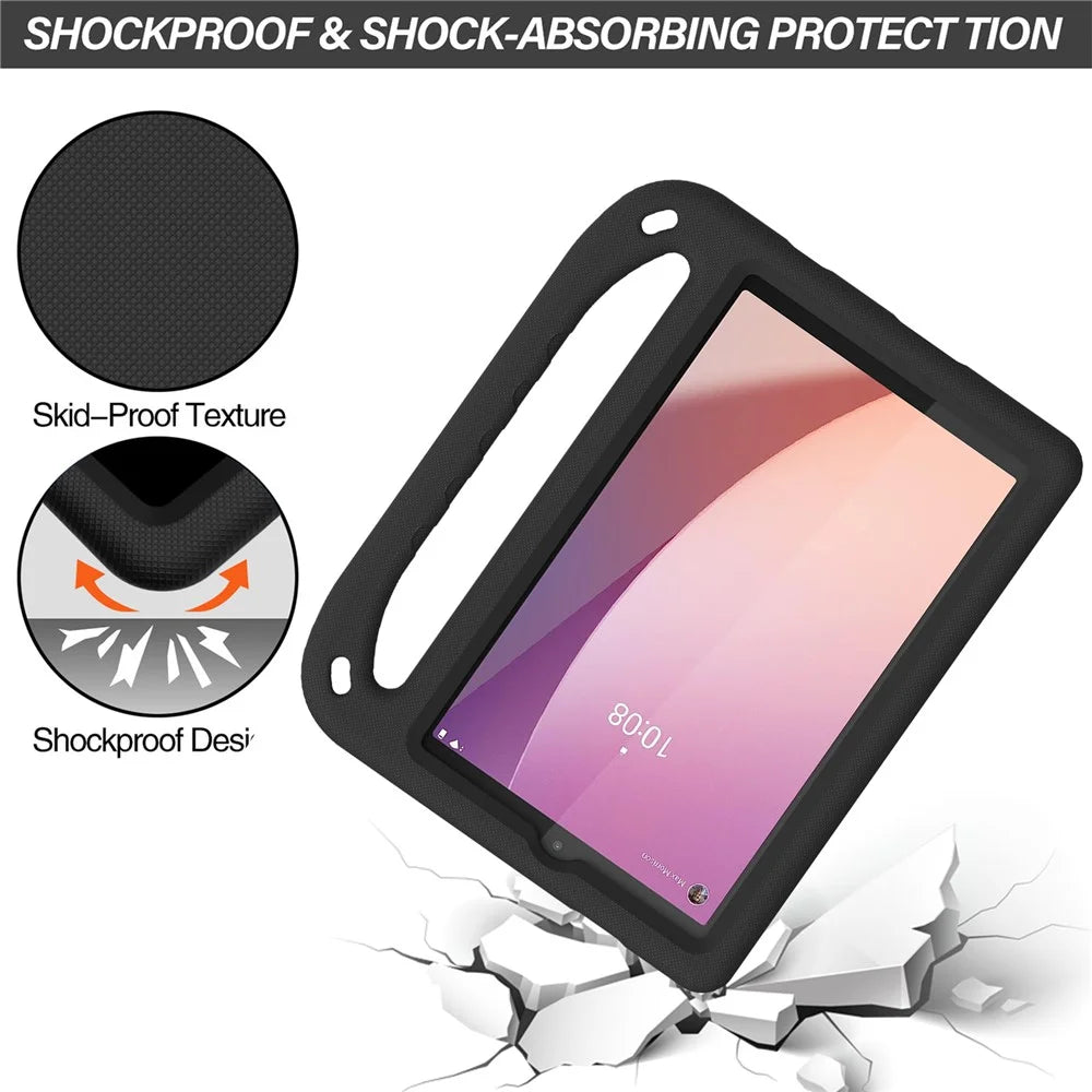 For Lenovo Tab M8 (4th Gen) 2024 TB-301XU / M8 (4th Gen) 2023 TB-300FU Hand Grip EVA Tablet Case Foldable Kickstand Tablet Cover - Black - 2