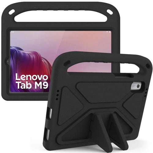 For Lenovo Tab M9 TB-310FU Kickstand Tablet Case Hand Grip EVA Shockproof Cover - Black - 1