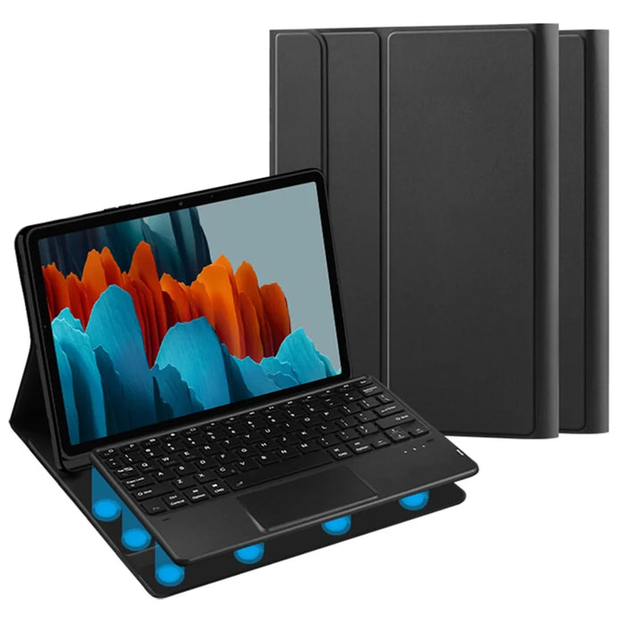 Stand Cover for Samsung Galaxy Tab S10 FE / S9 FE / S9 / S8 / S7 PU Leather Case + Wireless Detachable Keyboard with Pen Slot and Touchpad - 3