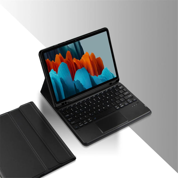 Stand Cover for Samsung Galaxy Tab S10 FE / S9 FE / S9 / S8 / S7 PU Leather Case + Wireless Detachable Keyboard with Pen Slot and Touchpad - 6