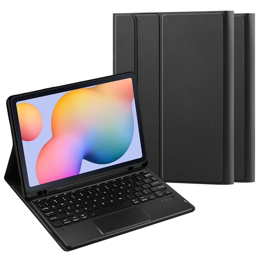 For Samsung Galaxy Tab S6 Lite (2024) / S6 Lite (2022) / S6 Lite (2020) PU Leather Stand Case BT Keyboard Built-in Touchpad and Pen Slot - 2