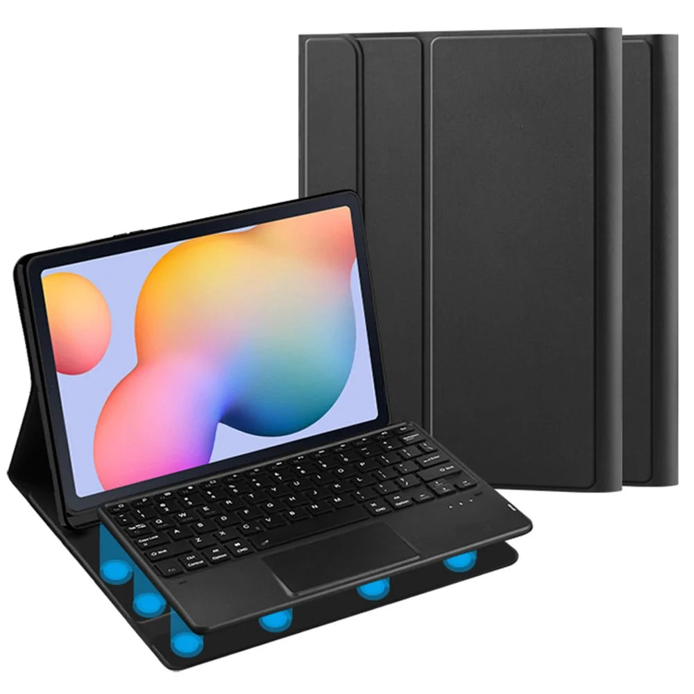 For Samsung Galaxy Tab S6 Lite (2024) / S6 Lite (2022) / S6 Lite (2020) PU Leather Stand Case BT Keyboard Built-in Touchpad and Pen Slot - 3