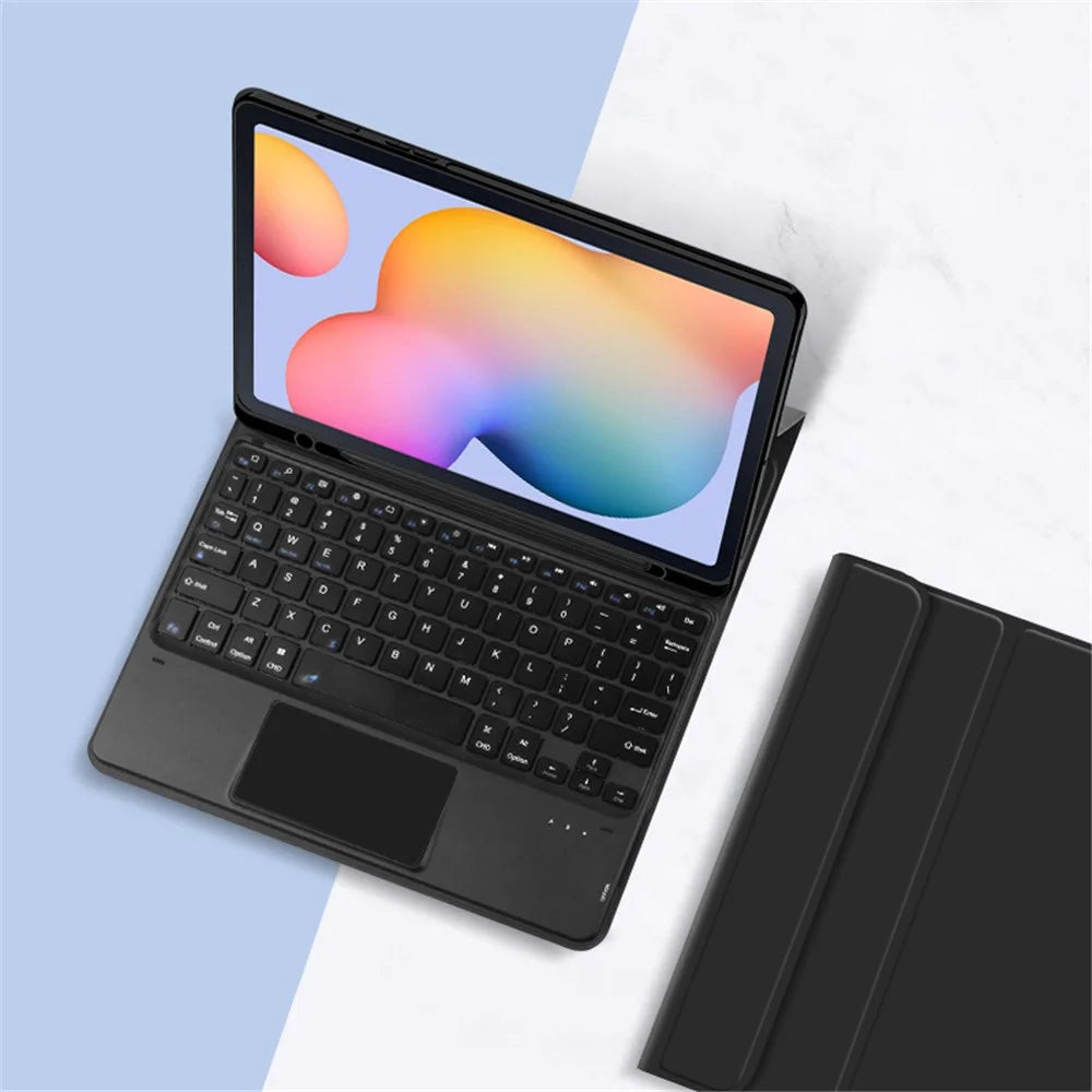 For Samsung Galaxy Tab S6 Lite (2024) / S6 Lite (2022) / S6 Lite (2020) PU Leather Stand Case BT Keyboard Built-in Touchpad and Pen Slot - 5