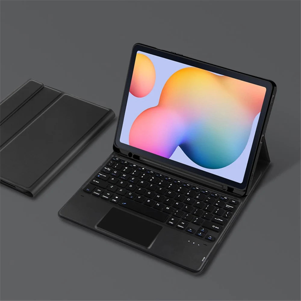 For Samsung Galaxy Tab S6 Lite (2024) / S6 Lite (2022) / S6 Lite (2020) PU Leather Stand Case BT Keyboard Built-in Touchpad and Pen Slot - 6