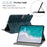 For Samsung Galaxy Tab S10+ / S9+ Imprinted Cute Tiger Pattern Tablet Case PU Leather Card Holder Stand Cover - Dark Blue - 6