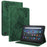 For Amazon Fire Max 11 PU Leather Tablet Case Imprinted Butterfly Flower Stand Flip Cover with Card Holder - Green - 1