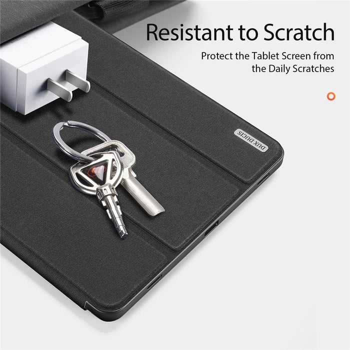 DUX DUCIS Domo Series for Samsung Galaxy Tab S9 Tablet Case PU Leather Stand Shell Tri-Fold Folio Cover - Black - 4