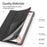 DUX DUCIS Domo Series for Samsung Galaxy Tab S9 Tablet Case PU Leather Stand Shell Tri-Fold Folio Cover - Black - 6