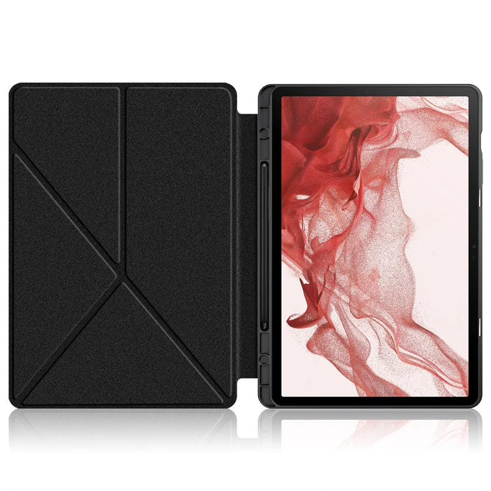 Tablet Case for Samsung Galaxy Tab S10 FE / S9 FE / S9 SM-X710 SM-X716B SM-X718U PU Leather Origami Stand Protective Cover - Black - 2