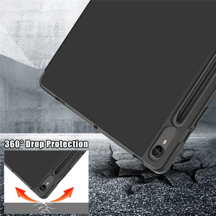 Tablet Case for Samsung Galaxy Tab S10 FE / S9 FE / S9 SM-X710 SM-X716B SM-X718U PU Leather Origami Stand Protective Cover - Black - 6