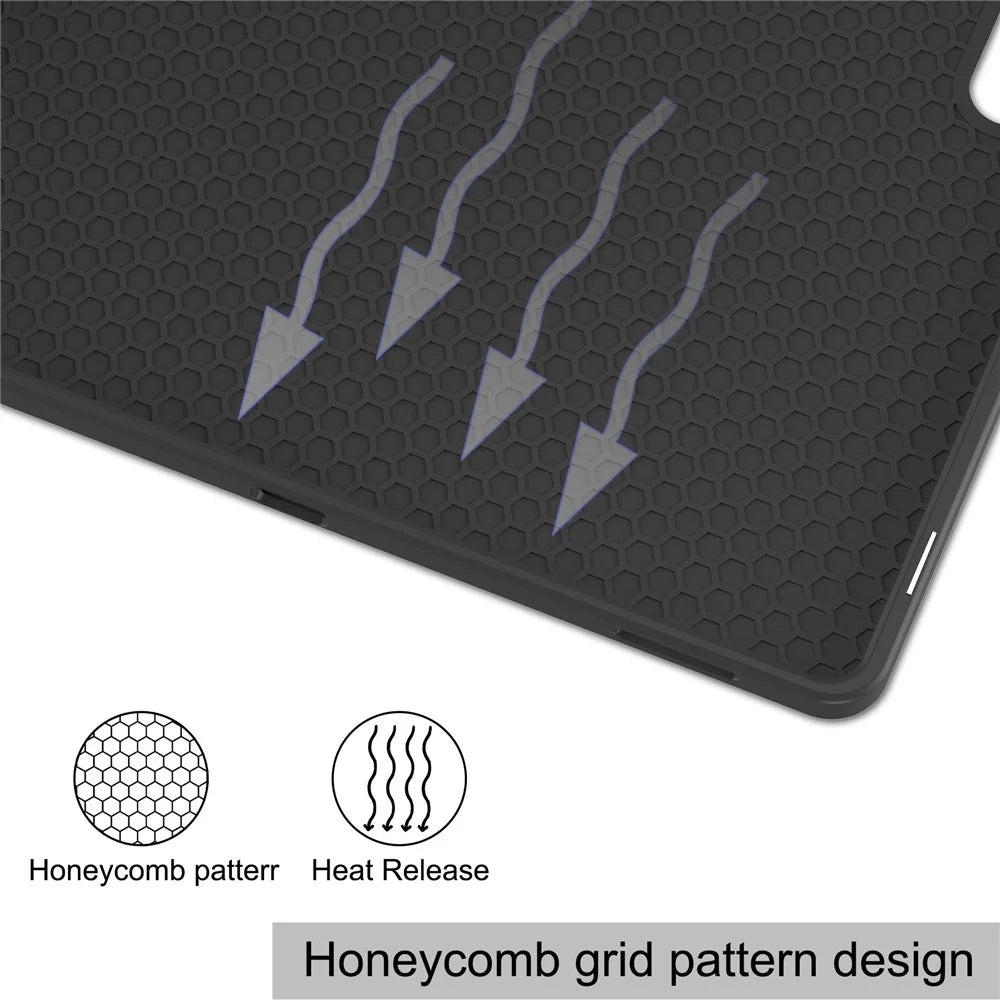 Smart Tablet Case for Samsung Galaxy Tab S9 Ultra , PU Leather Tri-fold Stand Cover with Pen Slot - Black - 3