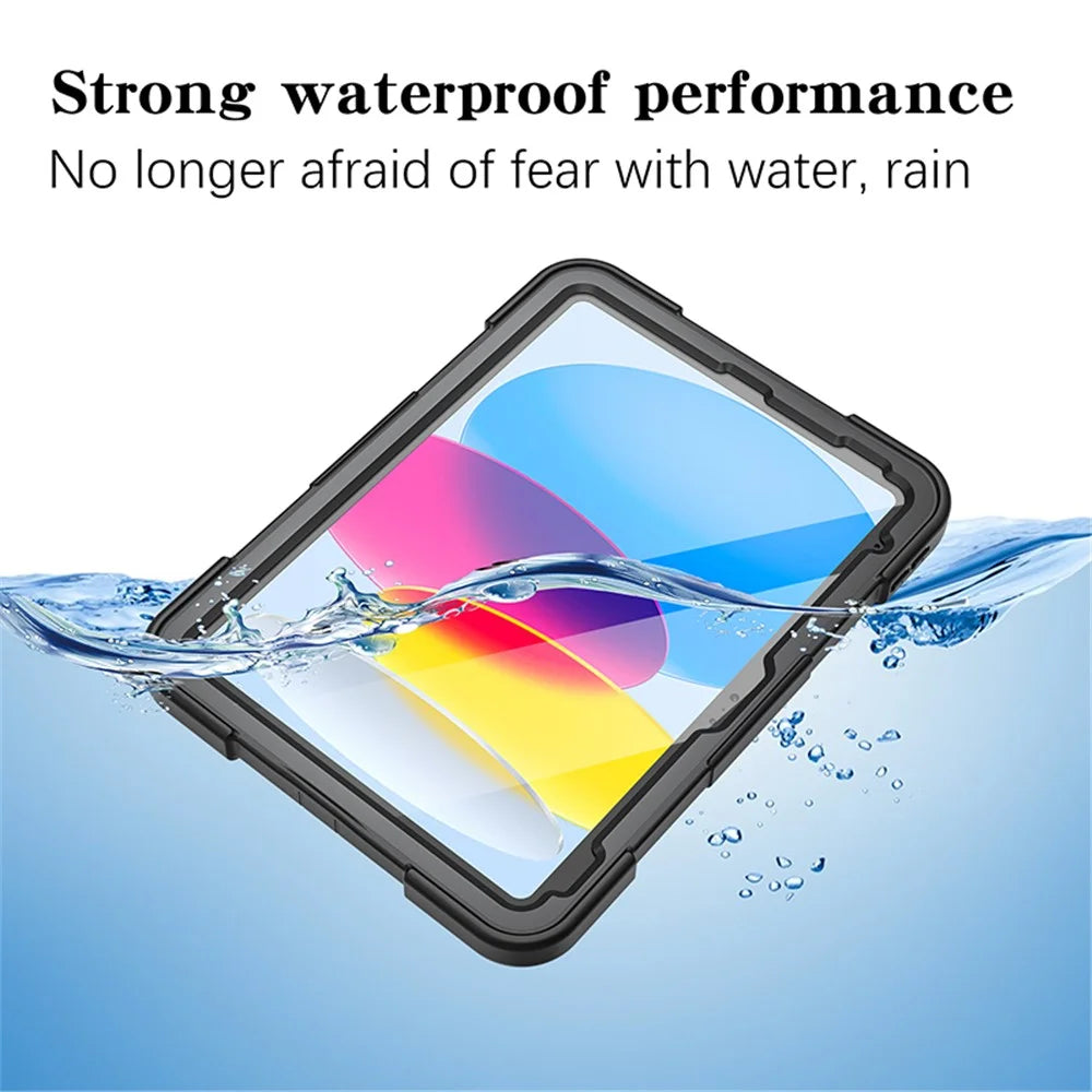 SP IP68 Waterproof Case for iPad (2025) / 10.9 (2022) Hand Strap Kickstand Full-Body Protective Cover with Screen Protector - 5