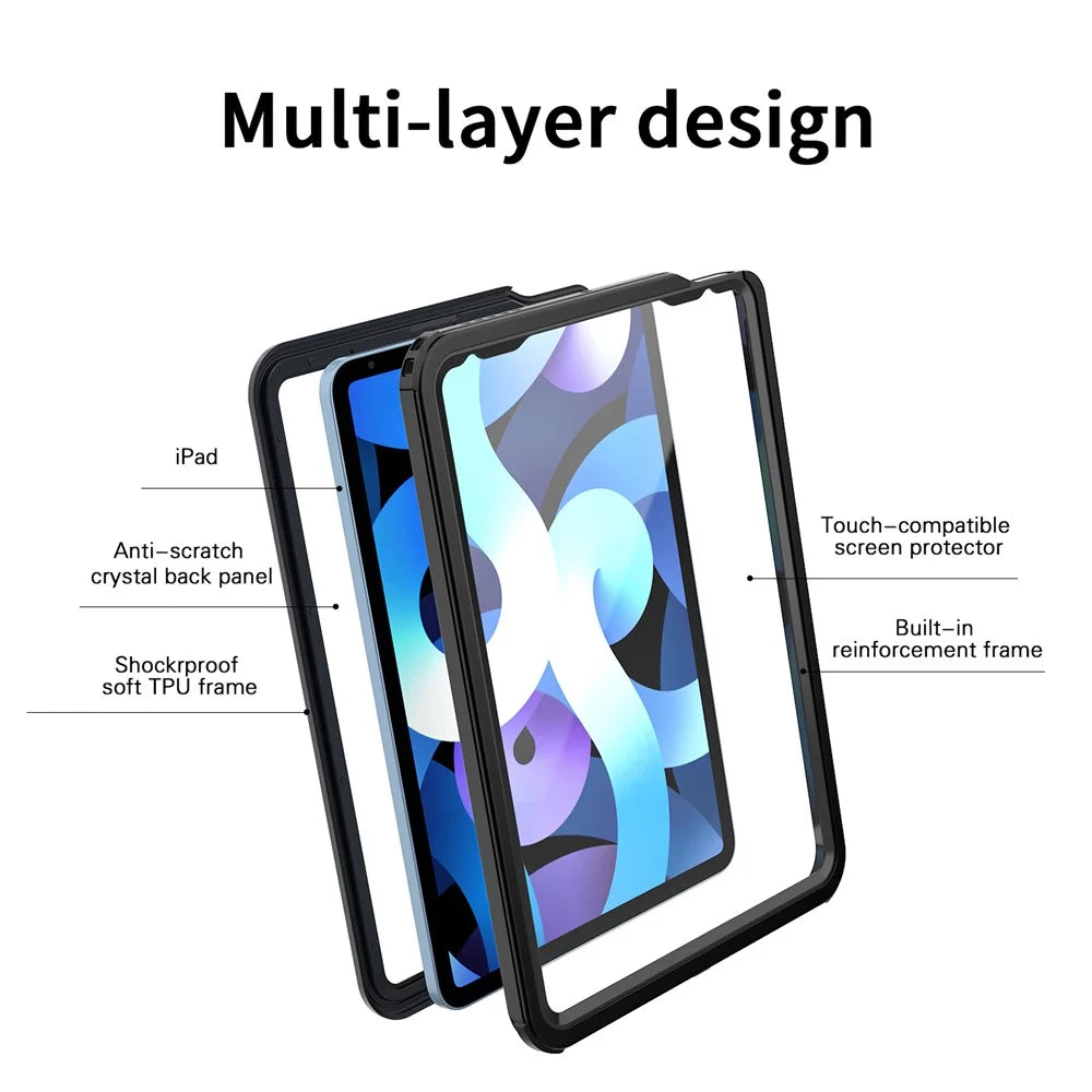 FS IP68 Waterproof Case for iPad Air (2020) / (2022) , Shockproof Dropproof Full Body Protective Cover with Screen Protector - 3