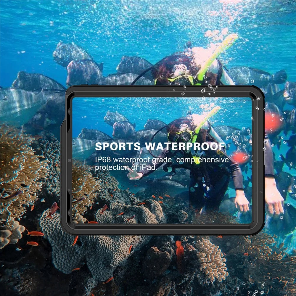 FS IP68 Waterproof Case for iPad Air (2020) / (2022) , Shockproof Dropproof Full Body Protective Cover with Screen Protector - 6