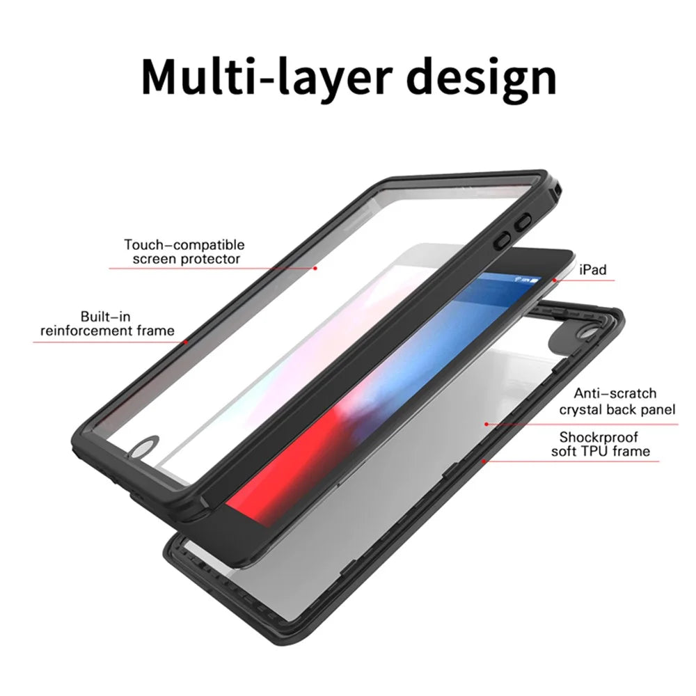 FS Tablet Waterproof Case for iPad mini (2019) 7.9 inch IP68 Full-Body Dustproof Protective Cover with Screen Protector - 6