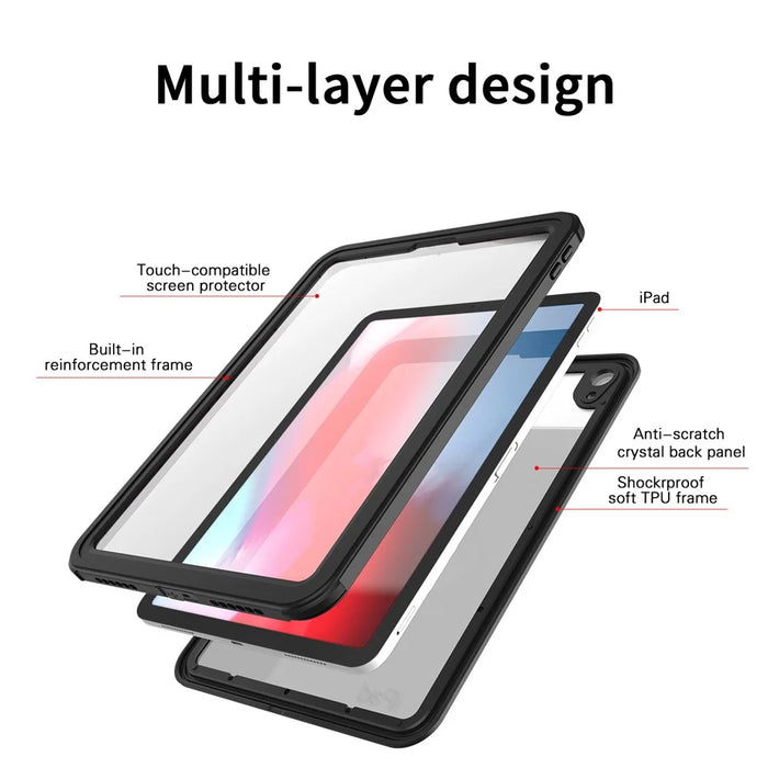 FS Full-Body Protective Case for iPad Pro 11-inch (2018) , IP68 Waterproof Shockproof Dustproof Tablet Cover with Screen Protector - 5
