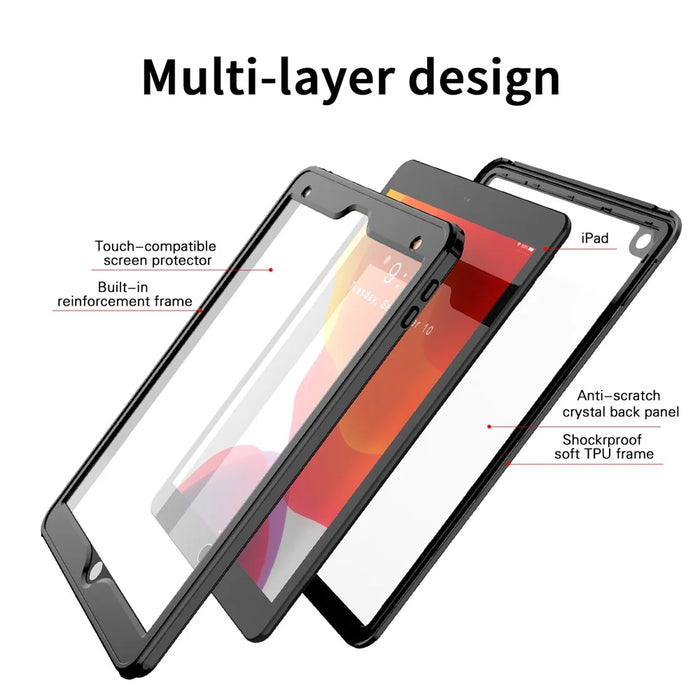 FS IP68 Waterproof Case for iPad 10.2 (2021) / (2020) / (2019) , Full Body Anti-Scratch Protective Tablet Cover with Screen Protector - 2