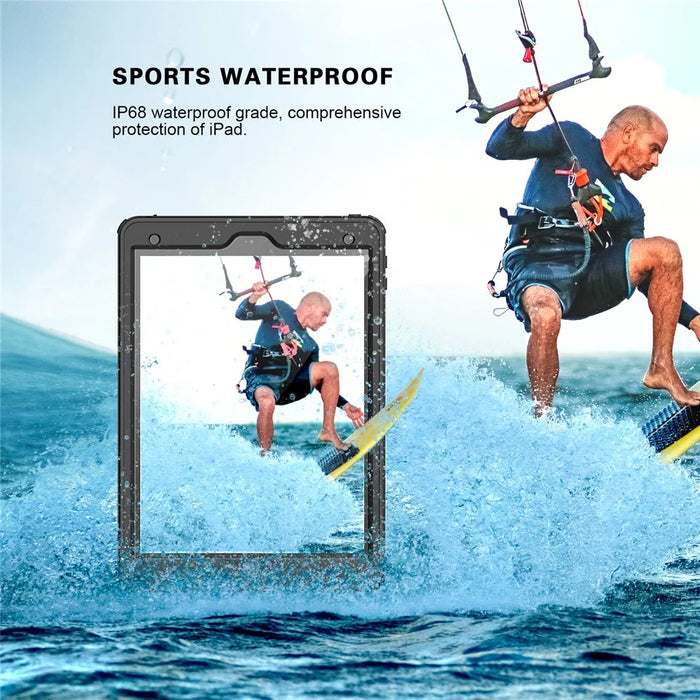 FS IP68 Waterproof Case for iPad 10.2 (2021) / (2020) / (2019) , Full Body Anti-Scratch Protective Tablet Cover with Screen Protector - 5