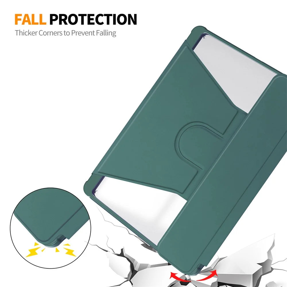 ENKAY HAT PRINCE For Samsung Galaxy Tab S9 PU Leather + TPU Tablet Case Rotating Stand Smart Cover with Detachable Keyboard - Blackish Green - 4