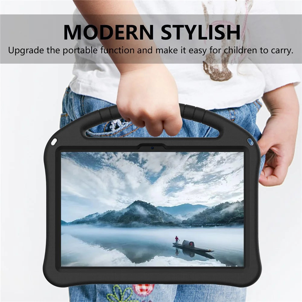 EVA Protective Cover for Amazon Fire Max 11 / Google Pixel Tablet , Grip Handle Kickstand Tablet Case - Black - 6