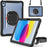 For iPad (2025) / 10.9 (2022) 360-Degree Rotating Kickstand PC+TPU Cover Shockproof Portable Tablet Case with Shoulder Strap - Black - 2