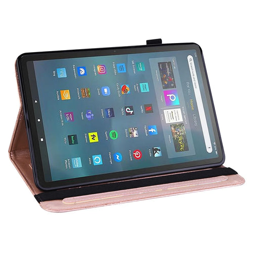 For Amazon Fire Max 11 Stand Tablet Leather Case Flower Imprinting Wallet Tablet Cover - Rose Gold - 2