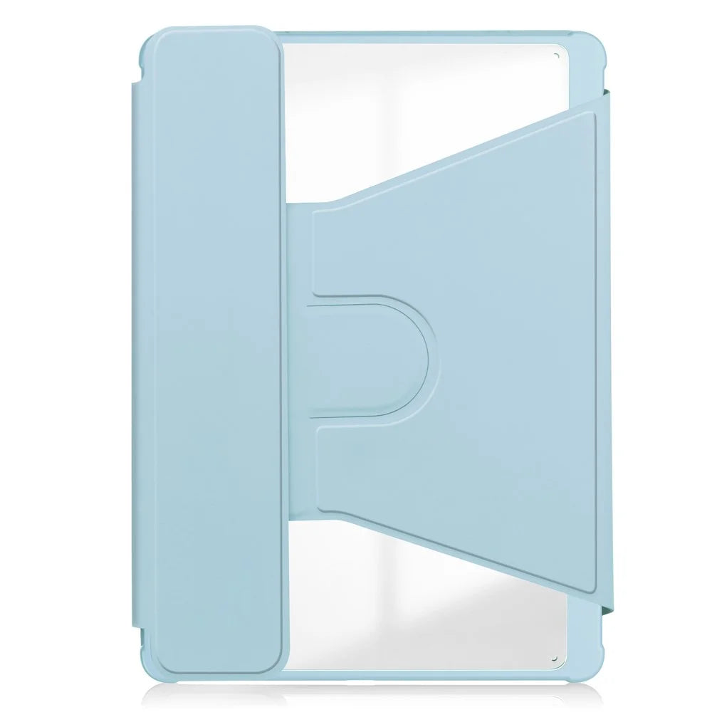For Samsung Galaxy Tab S9 Tablet Case 360-Degree Rotating Stand Leather+Acrylic Cover with Wireless Keyboard - Sky Blue - 7